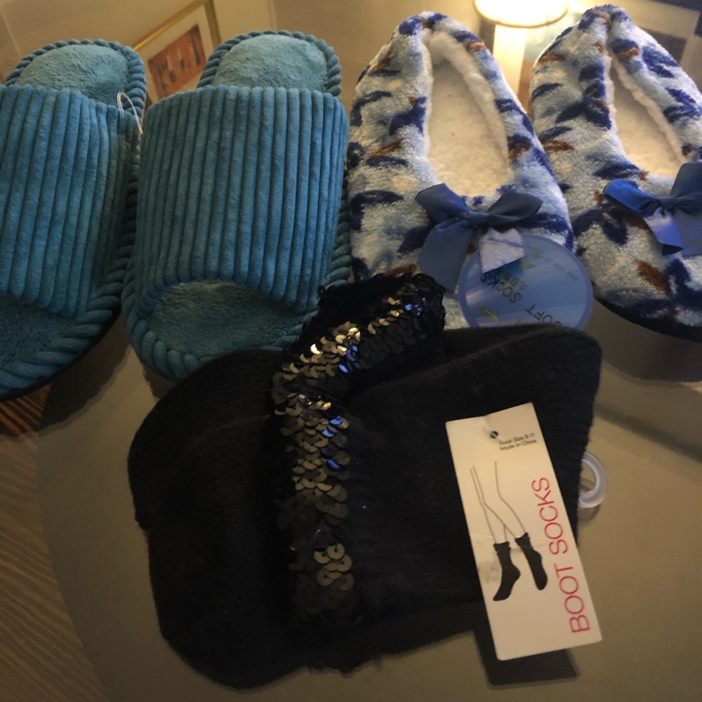 No longer for sale /Bundle  of 3 slippers/socks